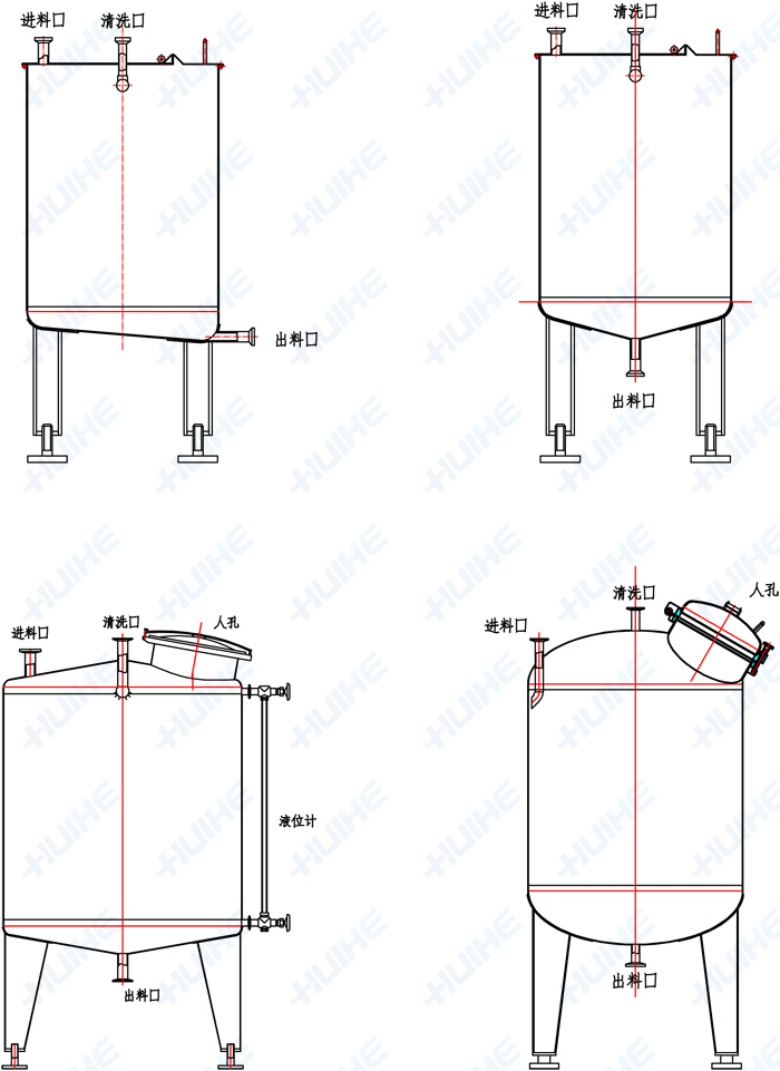各種反應(yīng)釜結(jié)構(gòu)圖